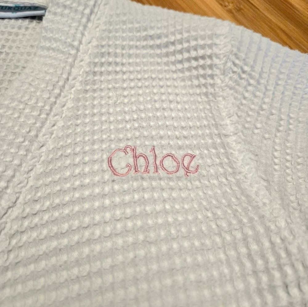 Waffle Knit Girls Robe "Chloe" Size M/L
